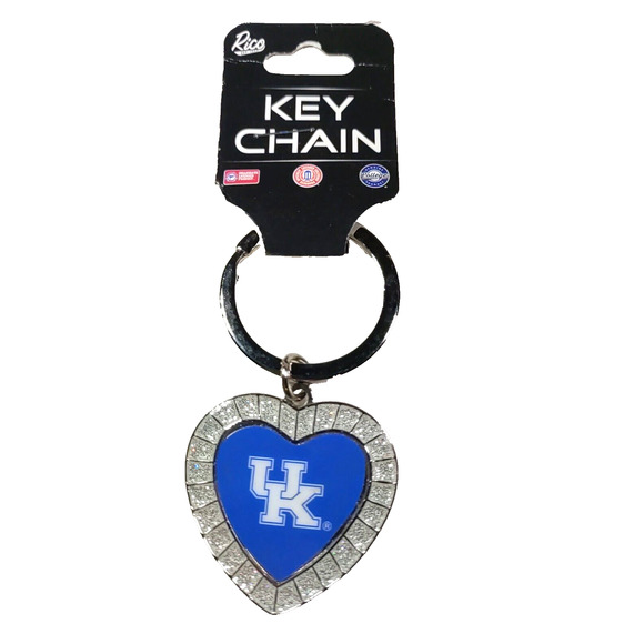 Rico U K Keychain Blue Heart Rhinestone Keychain - Picture 1 of 5
